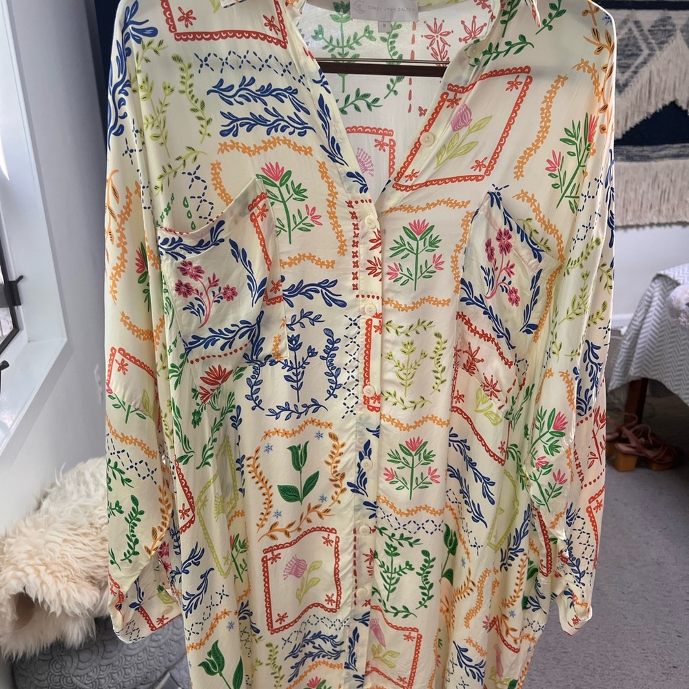 Corey Lynn Calter Multicolor Patterned Shirt Dress from Anthropologie